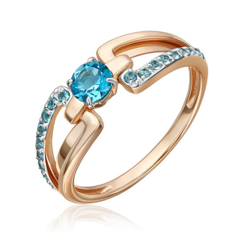 Zelta gredzens ar topāziem