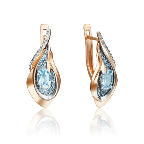 Zelta auskari ar topāziem