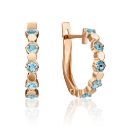 Zelta auskari ar topāziem