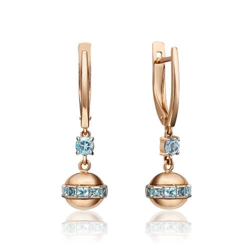 Zelta auskari ar topāziem