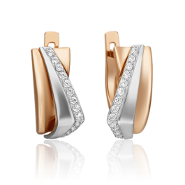 Zelta auskari ar fianītiem