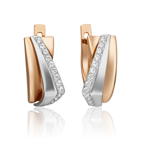 Zelta auskari ar fianītiem