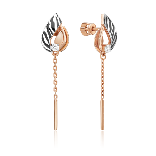 Zelta auskari ar fianītiem