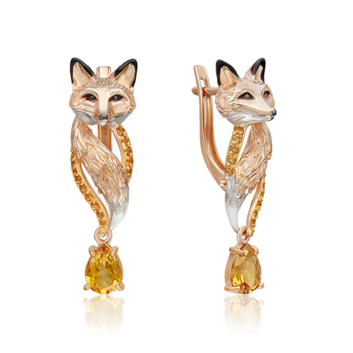 02-5282-00-206-1110 Zelta auskari ar citrīniem