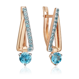 Zelta auskari ar topāziem