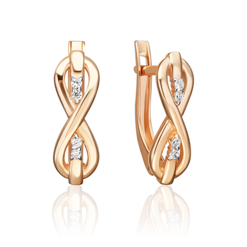 Zelta auskari ar fianītiem