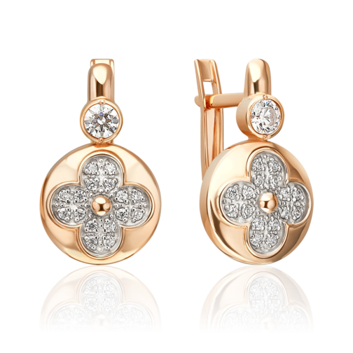 Zelta auskari ar fianītiem