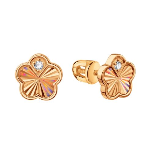 Zelta auskari ar fianītiem