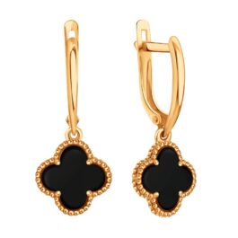 Zelta auskari ar oniksiem