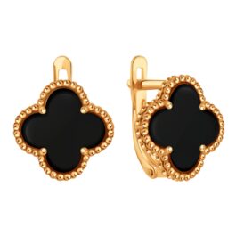 Zelta auskari ar oniksiem